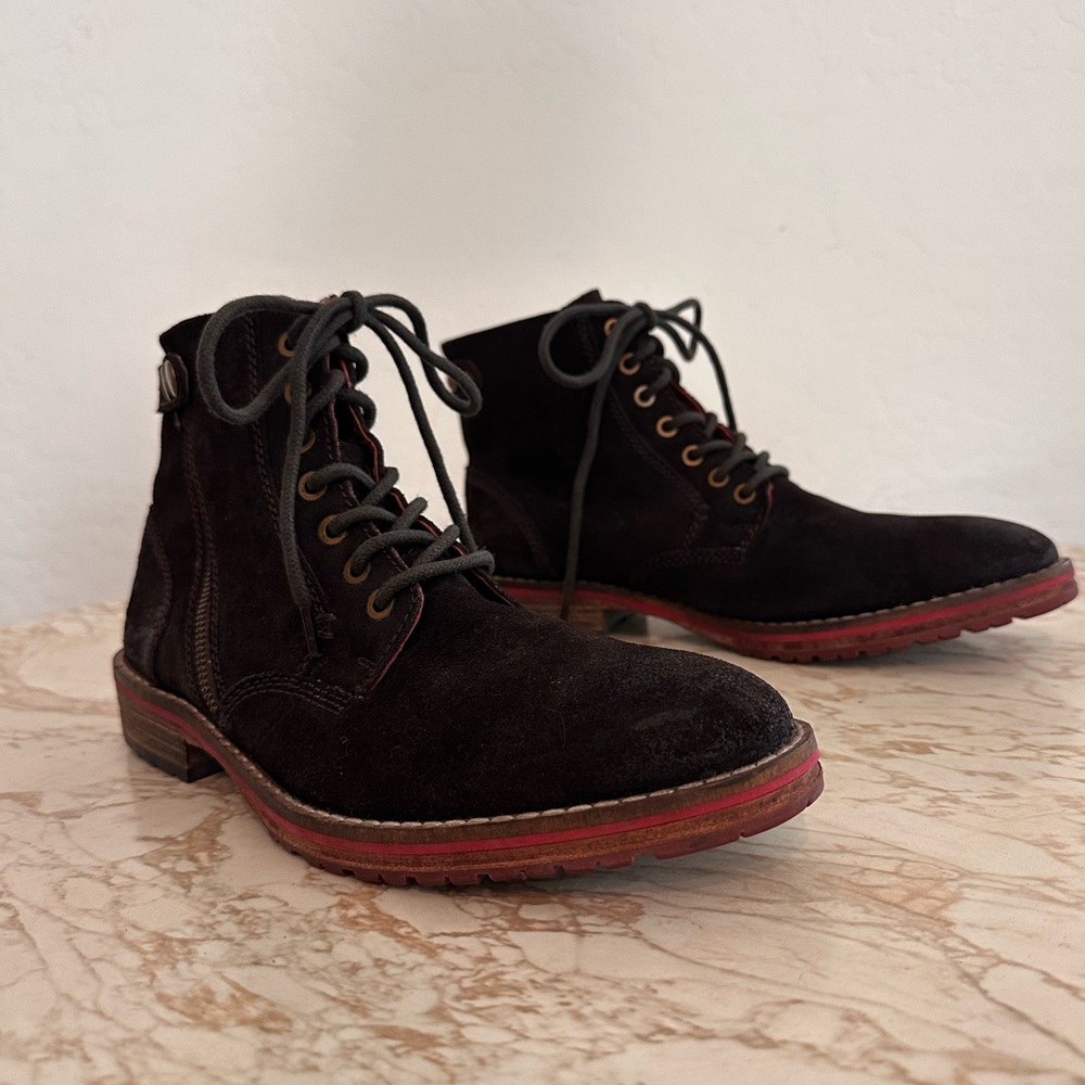 Testosterone ‘Ball of Fire’ brown suede leather lace-up ankle boots size 41